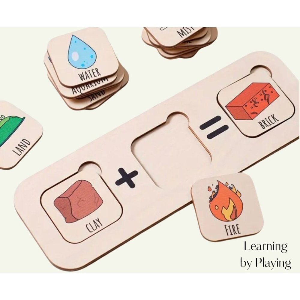 Montessori Wooden Toys Educational Flash Cards, Educational Puzzle